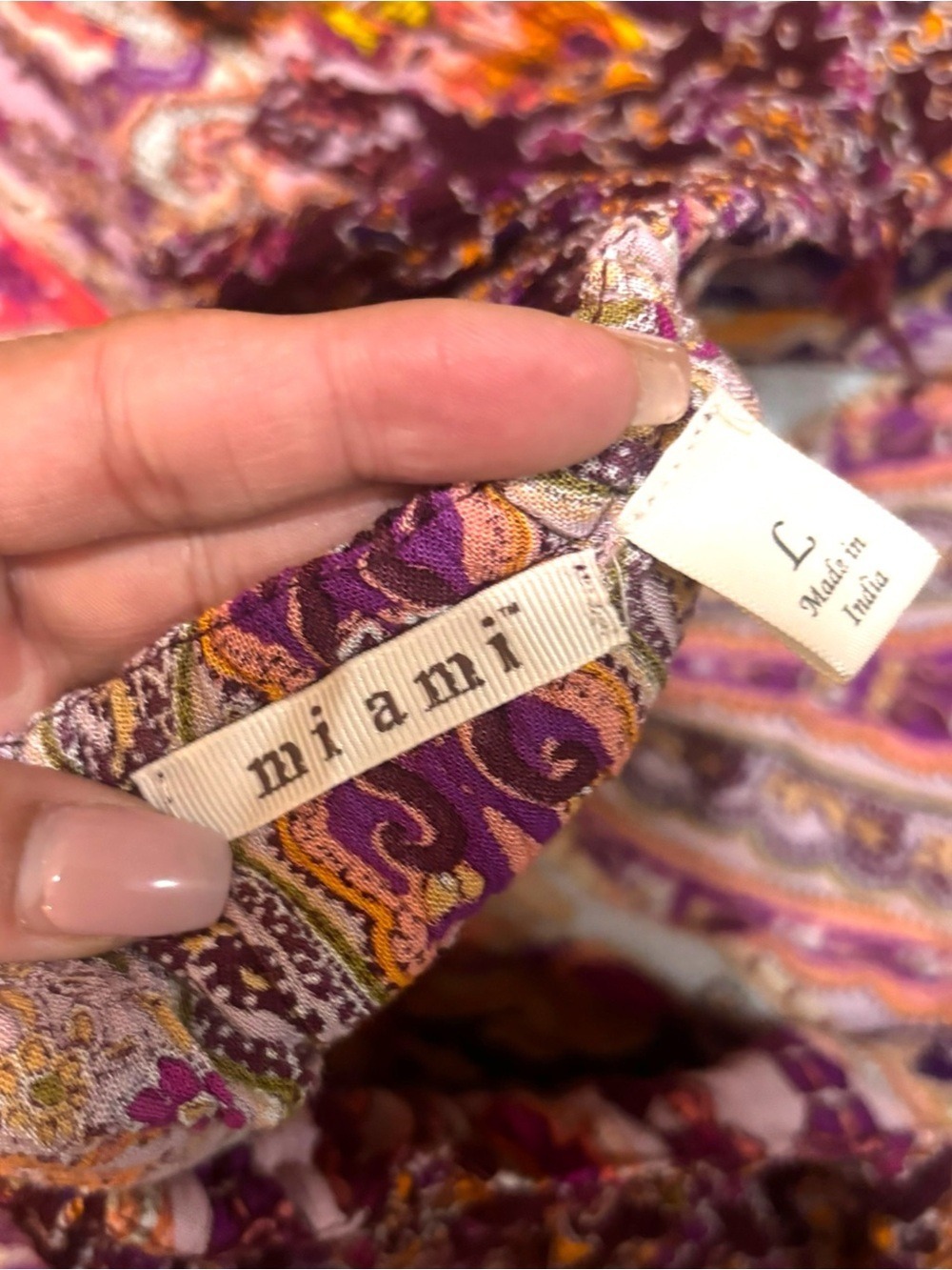 Mi Ami Francesca Paisley Halter Boho Maxi Dress Festival Hippie Large - Picture 7 of 9
